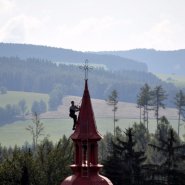 Současnost - Kostel sv. Anny na Studeném - nátěr věže 2017